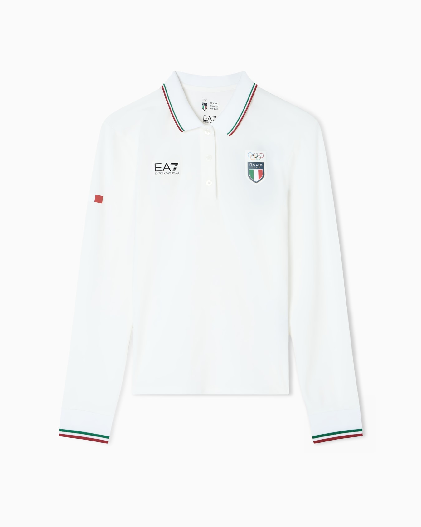 long-sleeved polo shirt in stretch jersey Slide 0