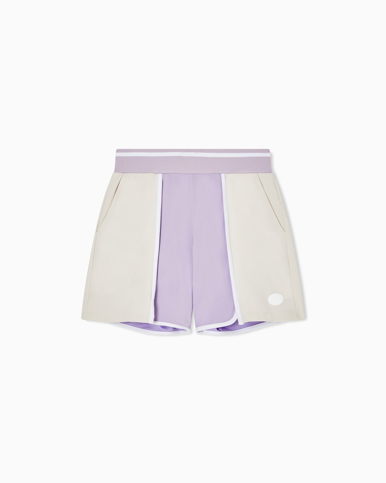 Stretch viscose interlock shorts スライドする 0