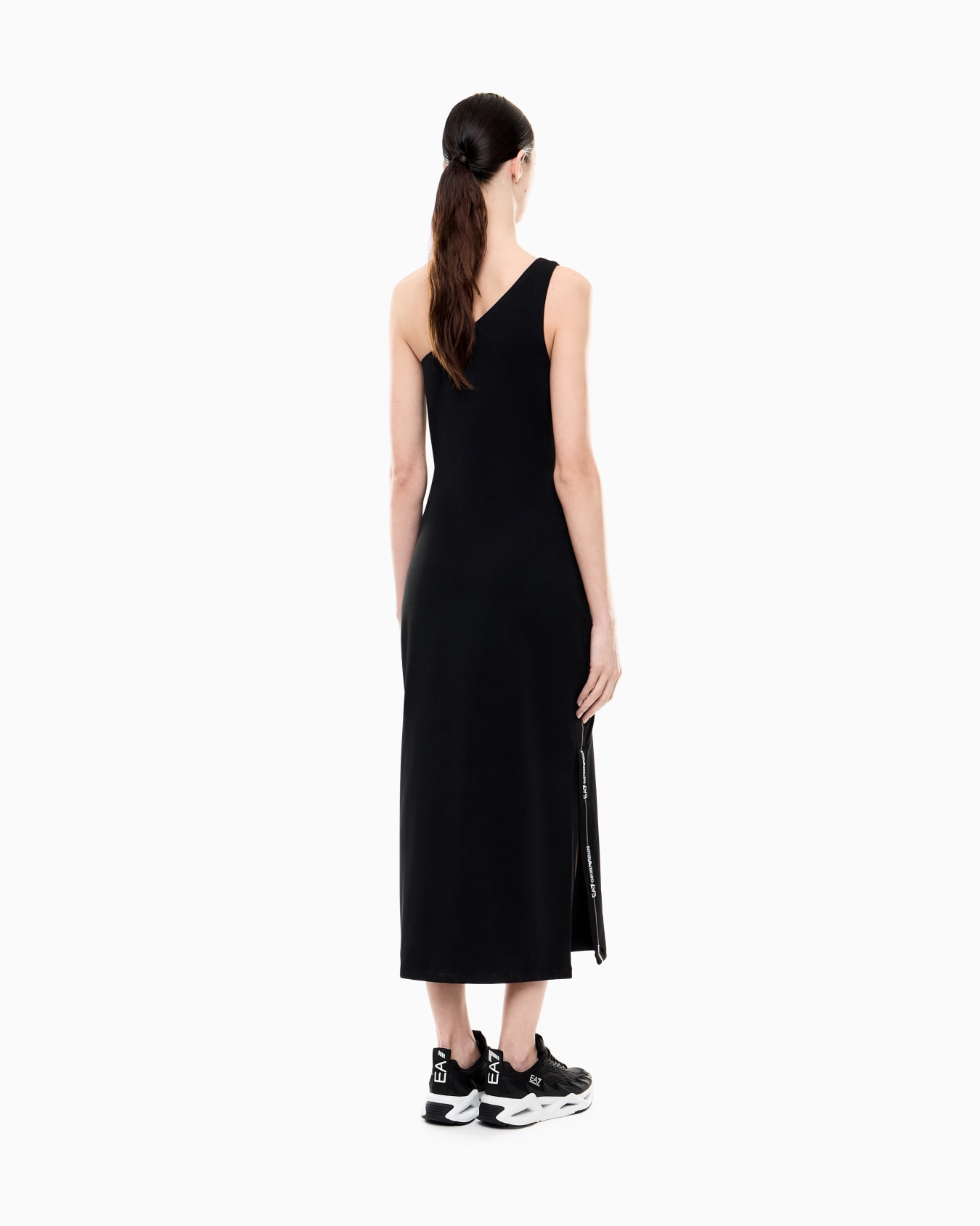 Logo Series stretch jersey one-shoulder dress Slide 2
