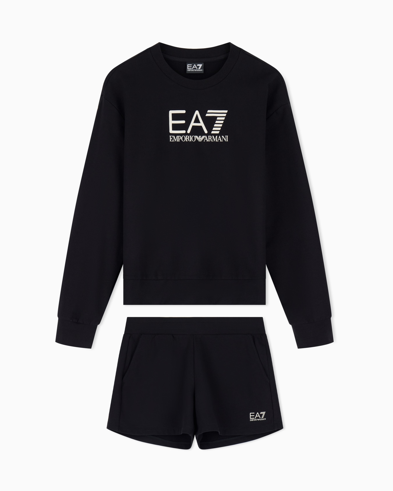 Stretch cotton-jersey T-shirt and shorts set Slide 0