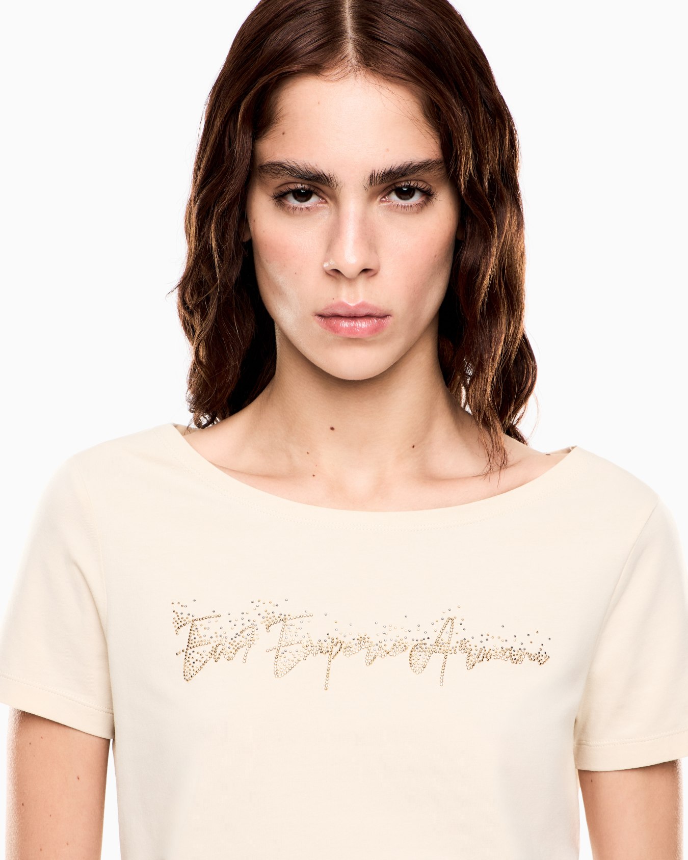 T-shirt in jersey stretch con logo signature  Logo Series Slide 4