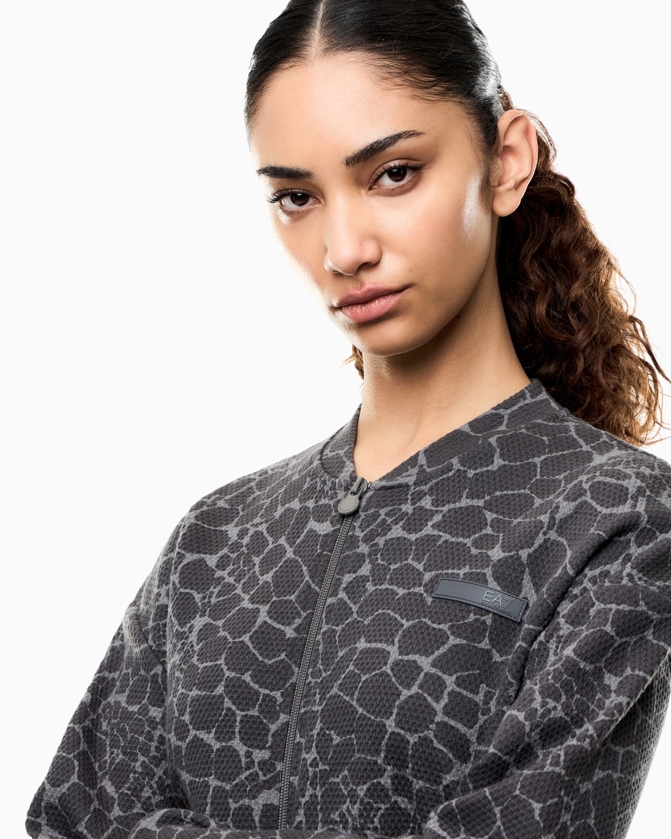 Graphic Series animal-print cotton zip-up sweatshirt Slide 4