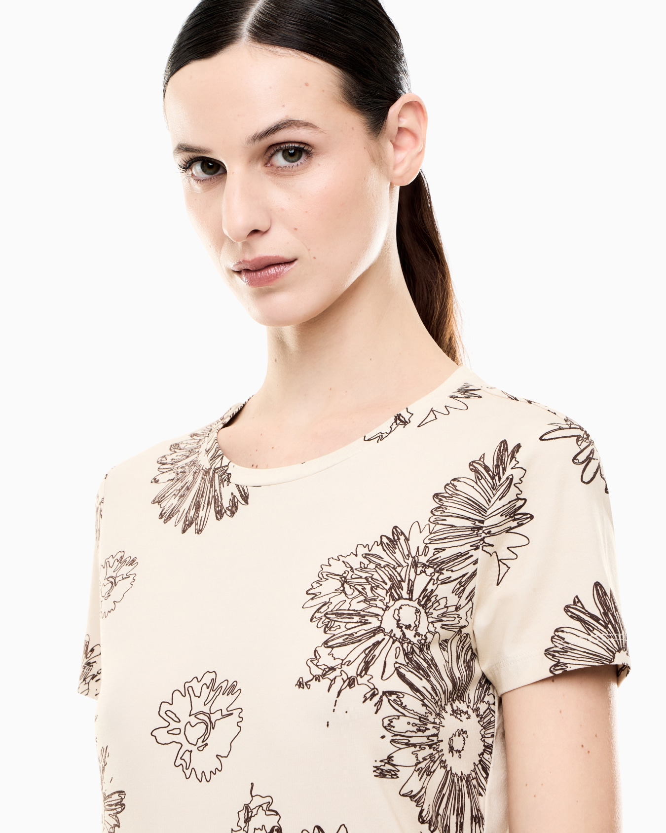 T-shirt Graphic Series in jersey stretch stampa floreale Slide 4