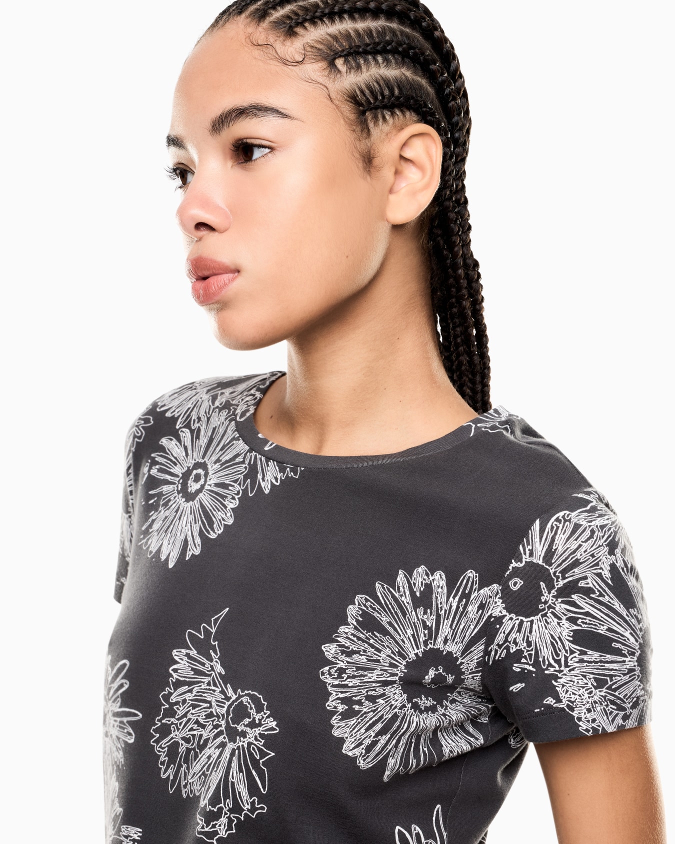 T-shirt Graphic Series in jersey stretch stampa floreale Slide 4