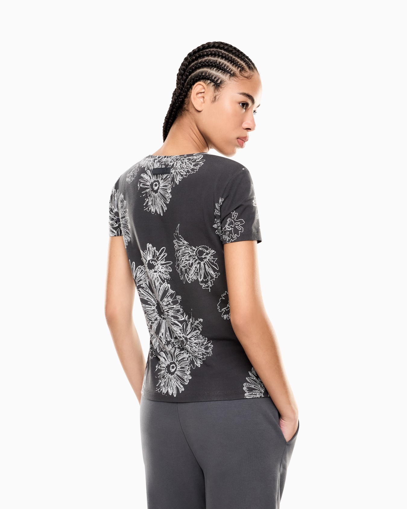 T-shirt Graphic Series in jersey stretch stampa floreale Slide 2