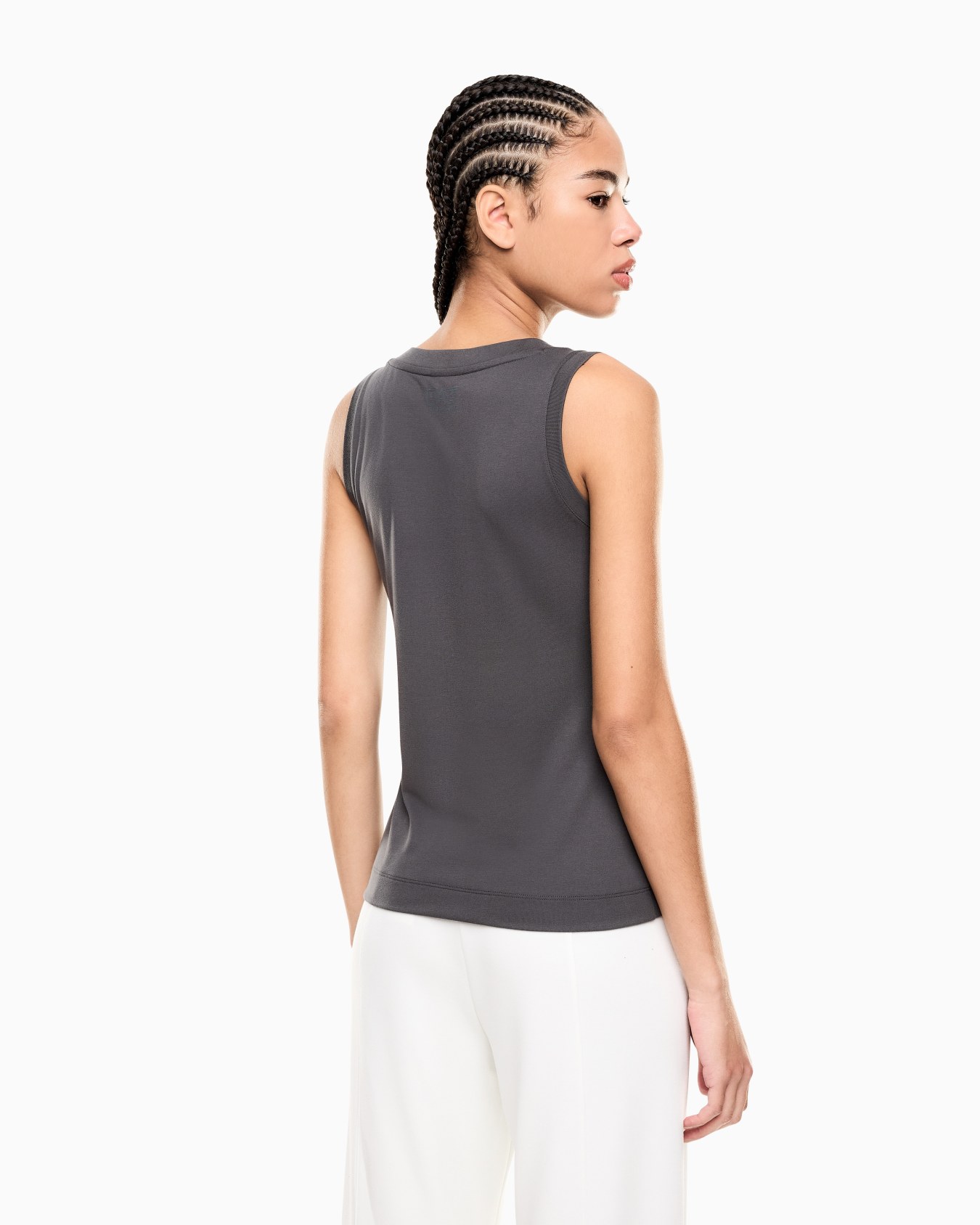 Viscose and Polyester Jersey Tank Top スライドする 2