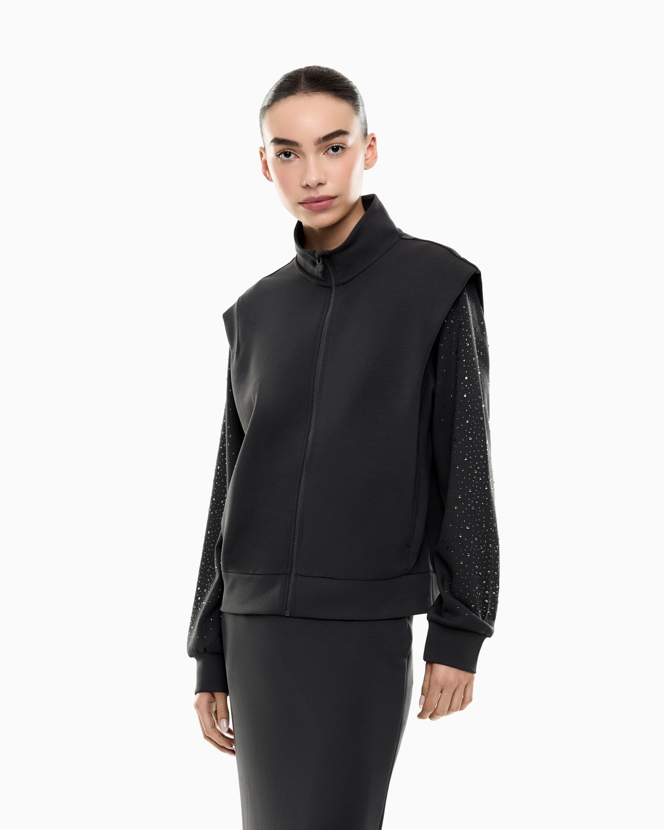 Precious sweatshirt in a modal-blend interlock Slide 3