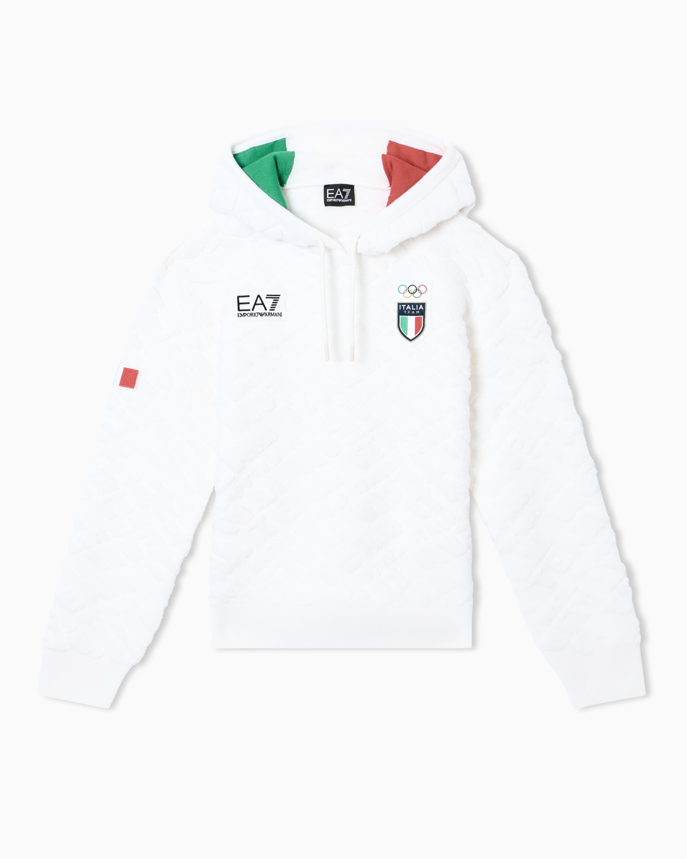 Italia Team Milano Cortina 2026 Felpa con cappuccio e stampa "ITALIA TEAM" embossed all over Slide 0