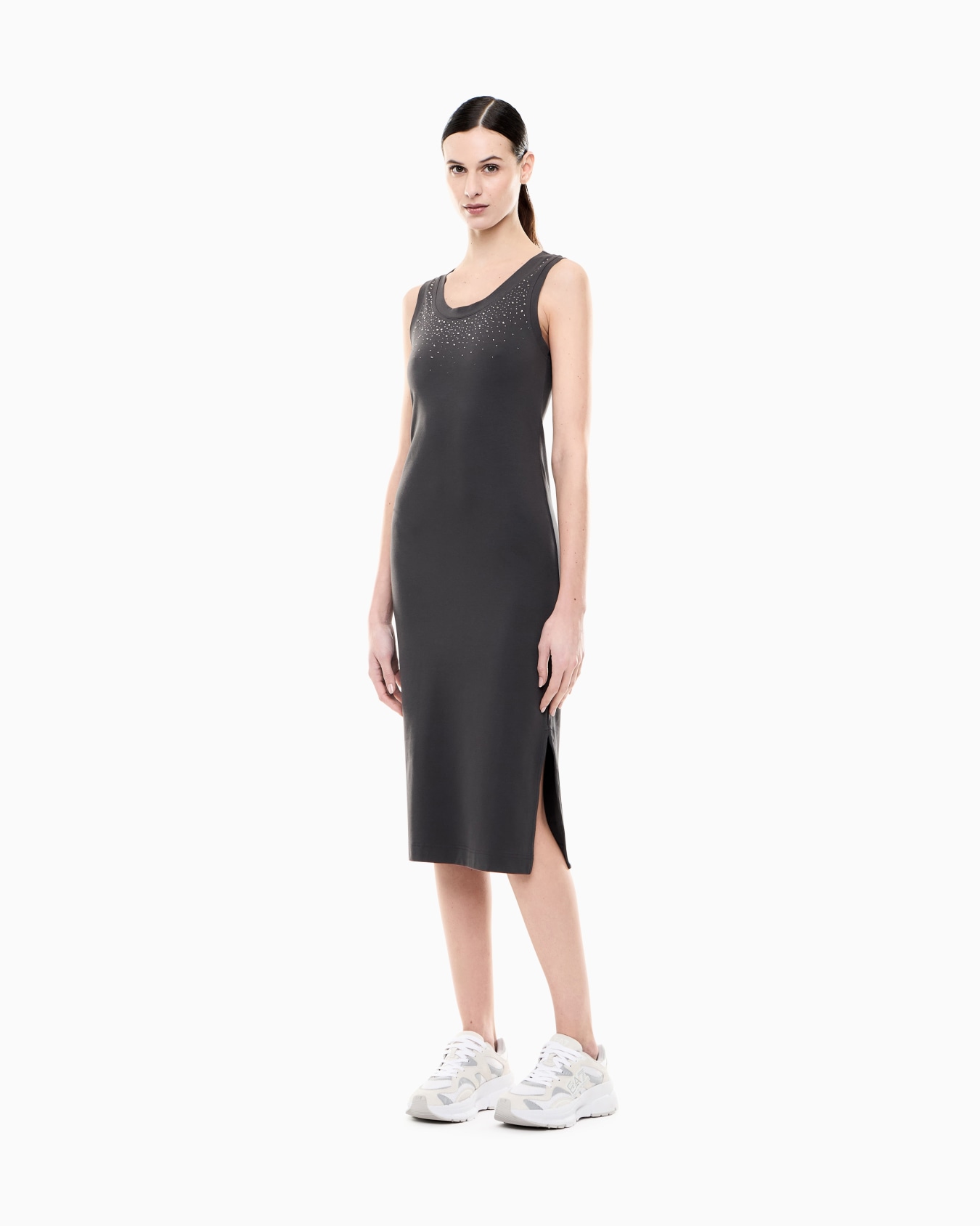 Precious stretch cotton jersey dress Slide 1