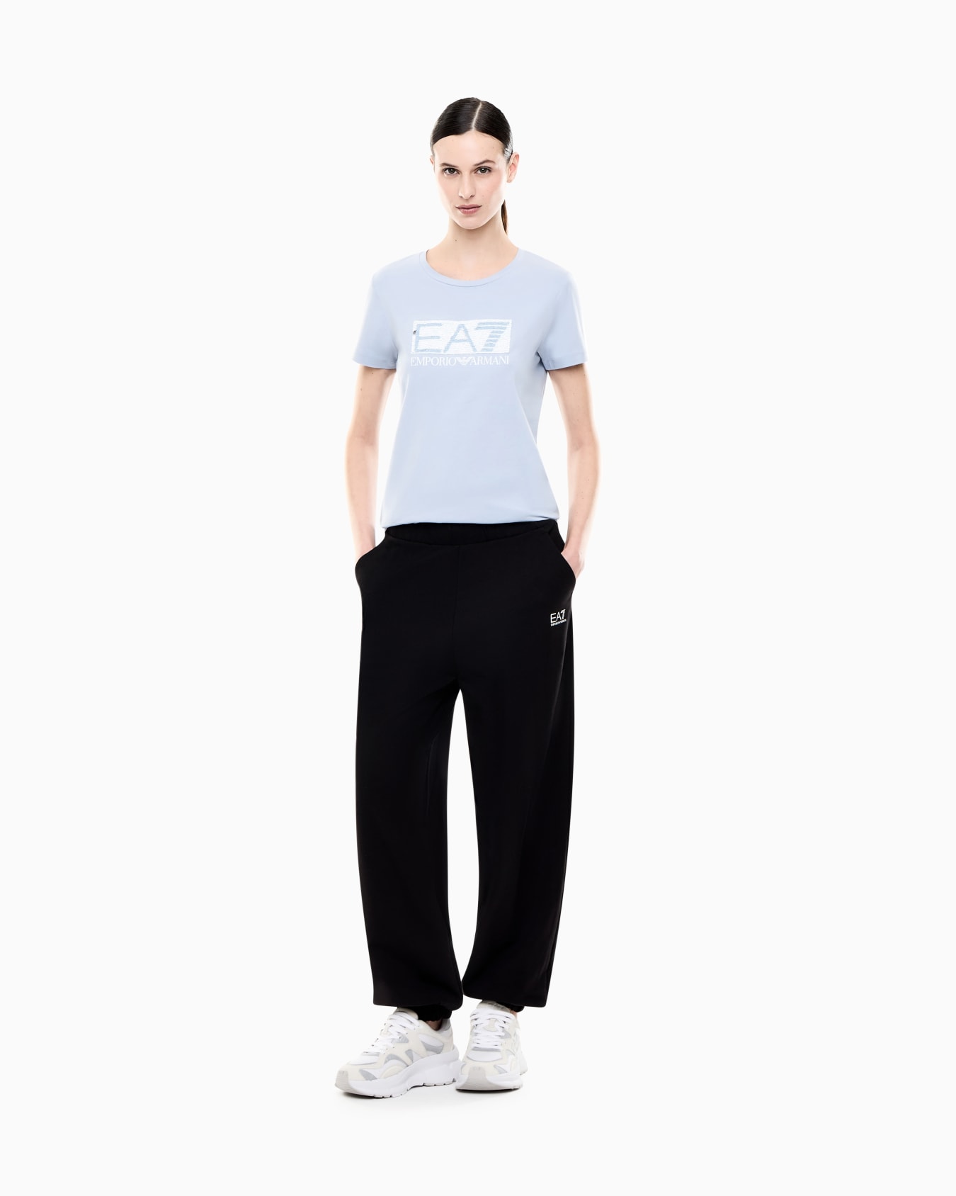 T-shirt Logo Series in jersey di cotone con logo Slide 1