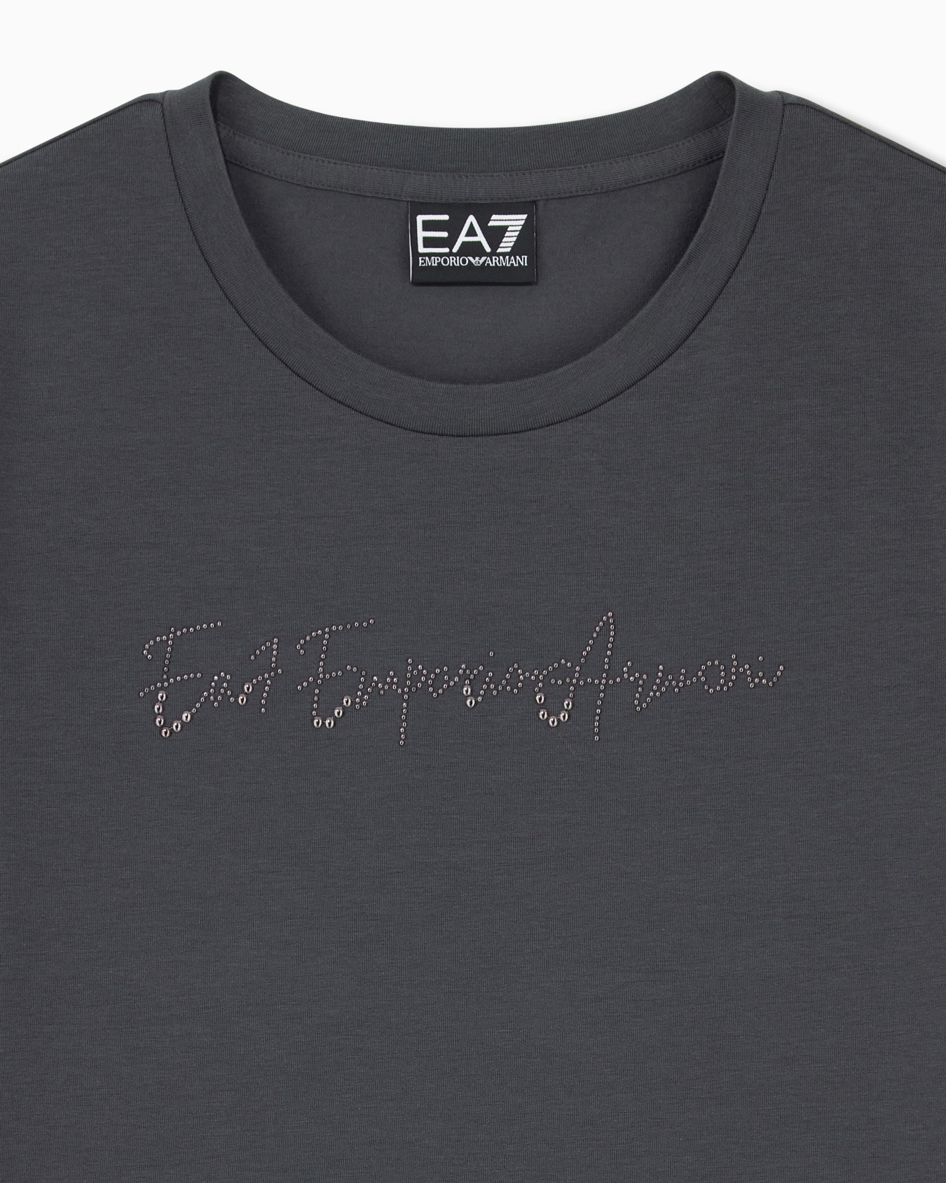 Slim-fit t-shirt Logo Series in cotton jersey with studs Slide 4