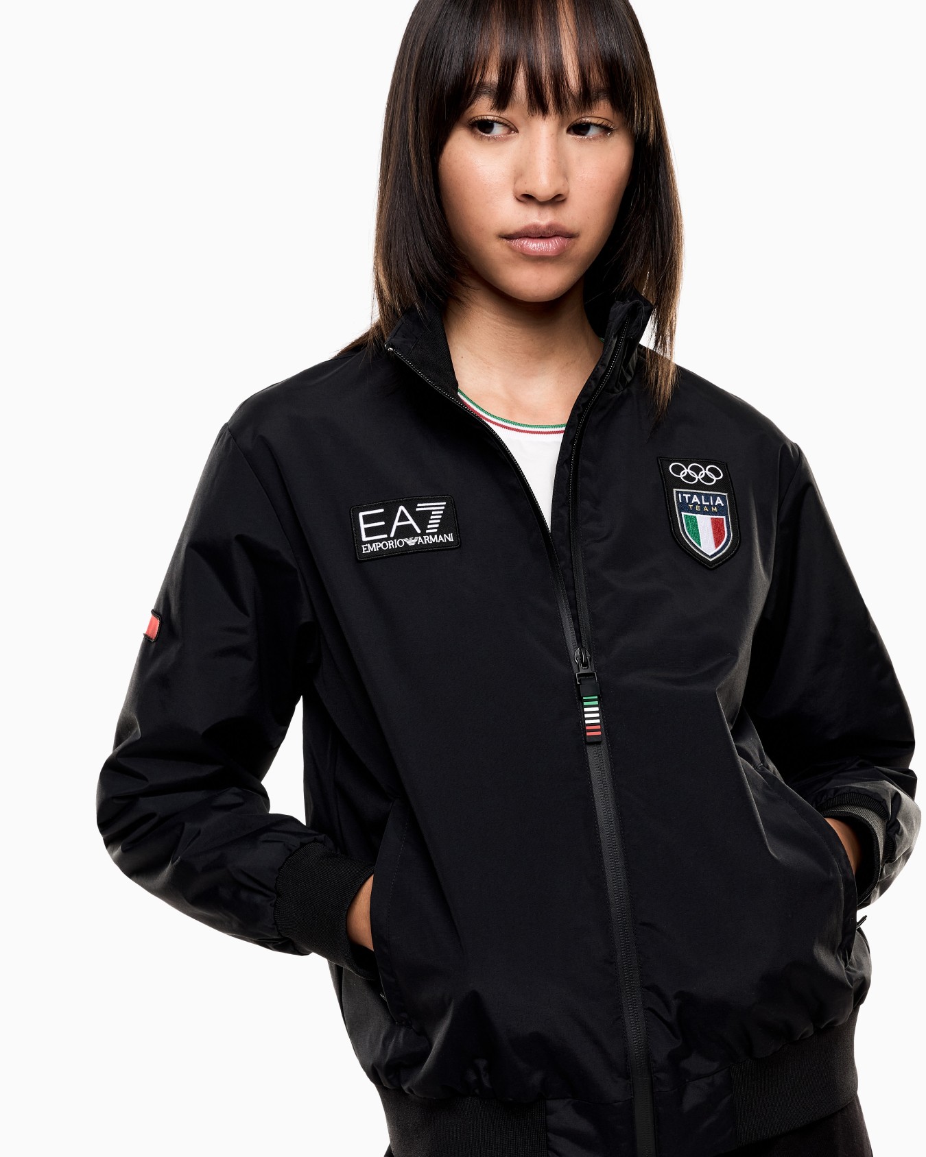 Full-zip sailor jacket in technical fabric Slide 4