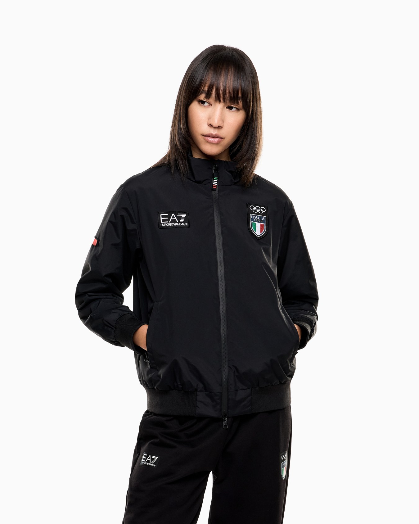 Full-zip sailor jacket in technical fabric Slide 3