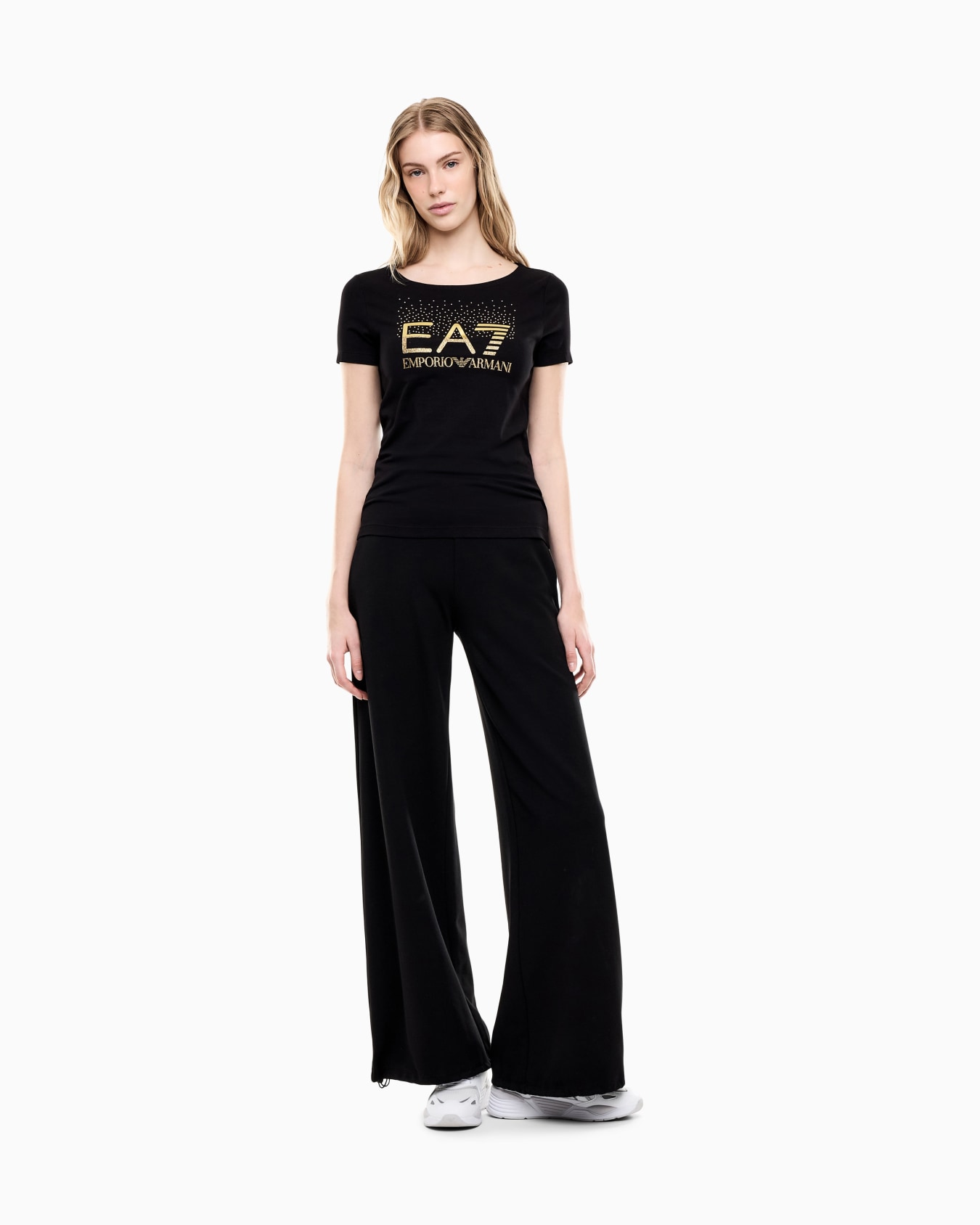 Slim Fit T-Shirt Logo Series aus Baumwolljersey mit Nieten Folie 1