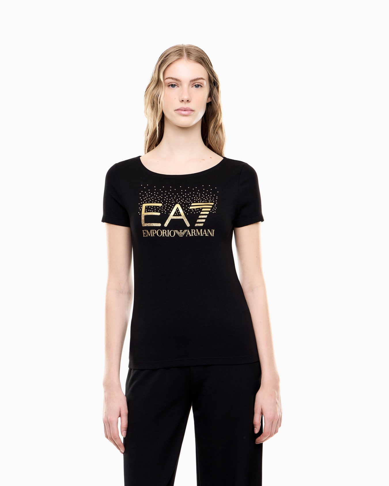 Slim Fit T-Shirt Logo Series aus Baumwolljersey mit Nieten Folie 3