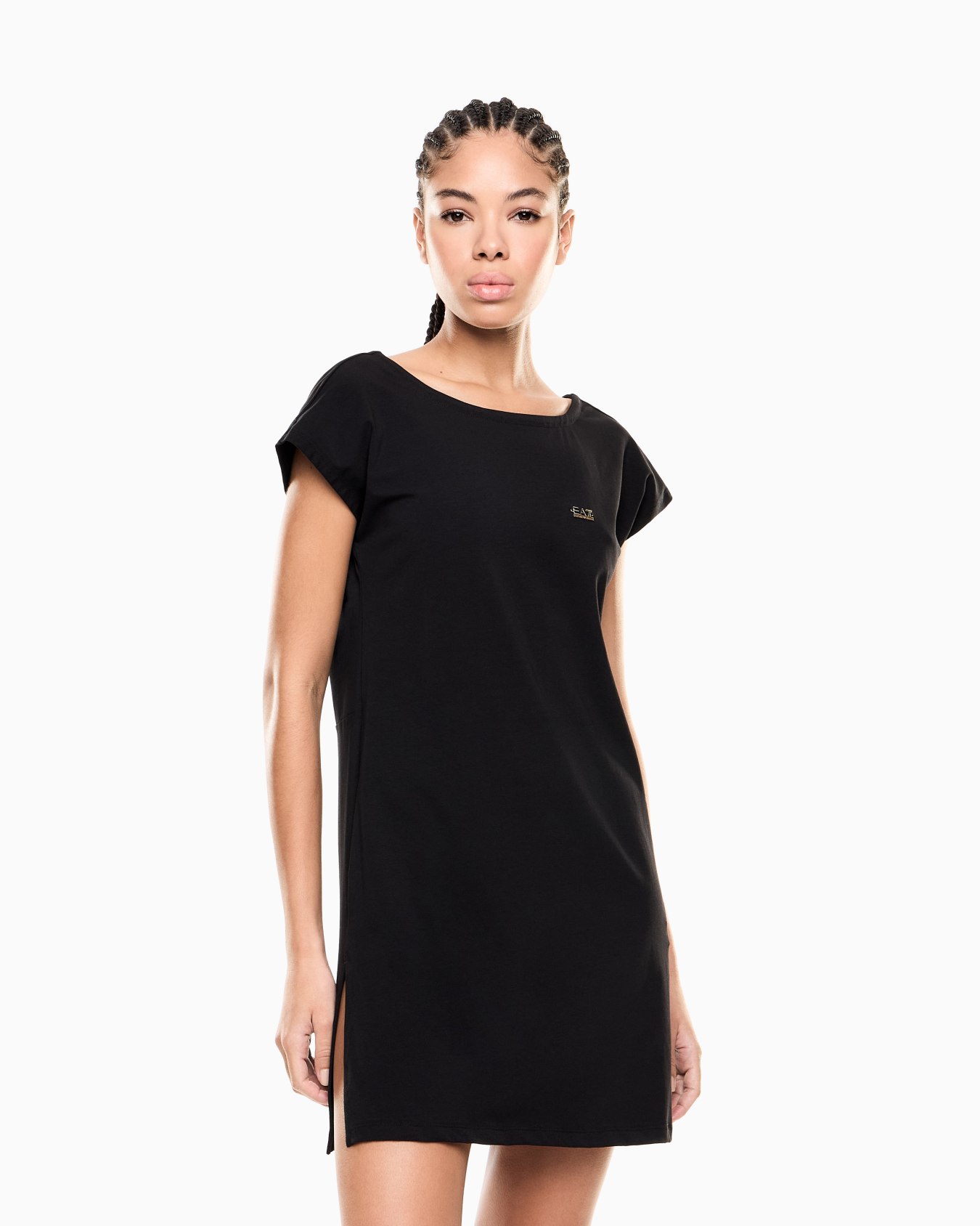 Stretch cotton jersey short dress Slide 1