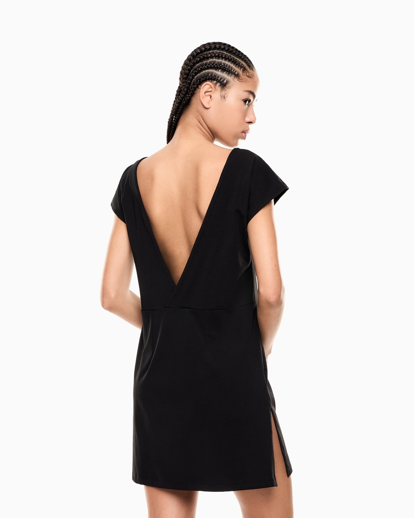 Stretch cotton jersey short dress Slide 2