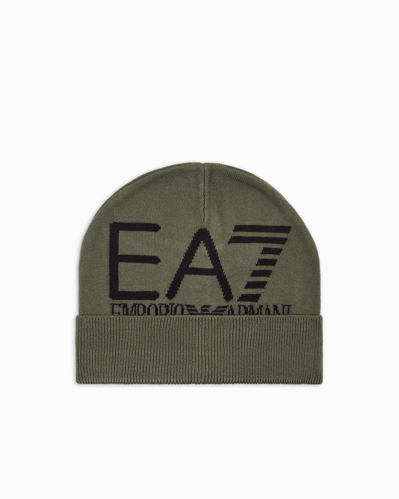 Visibility beanie with EA7 oversized logo Slide 0
