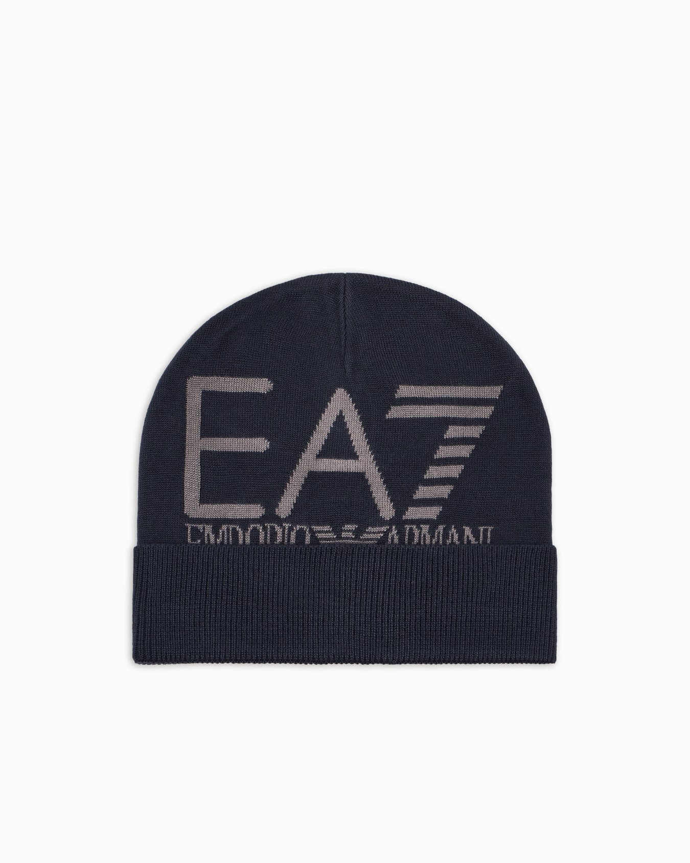 Visibility beanie with EA7 oversized logo Slide 0