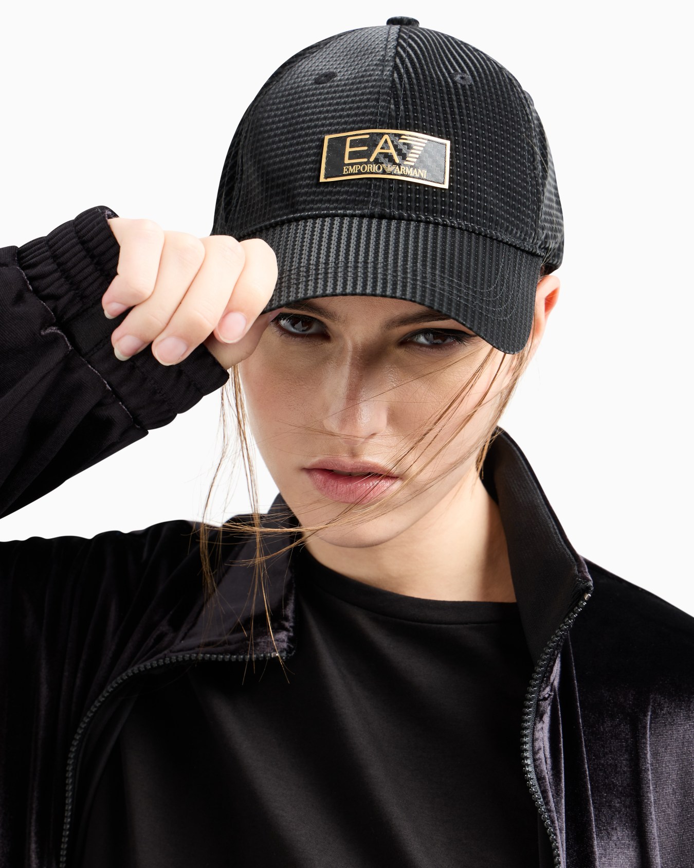 Baseball cap in damier-effect fabric | EA7