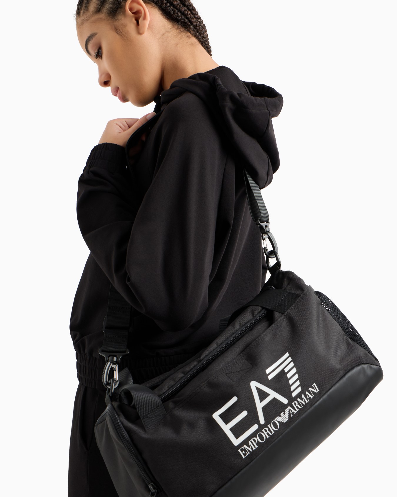Petit sac de sport avec grand logo en tissu technique Diapositive 8