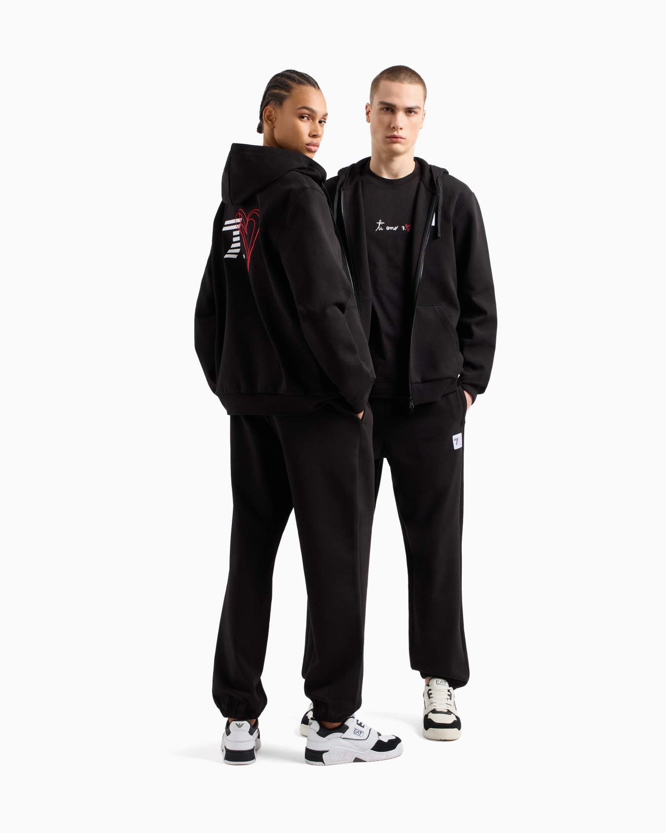 7.CUORE stretch cotton blend hooded sweatshirt Slide 1