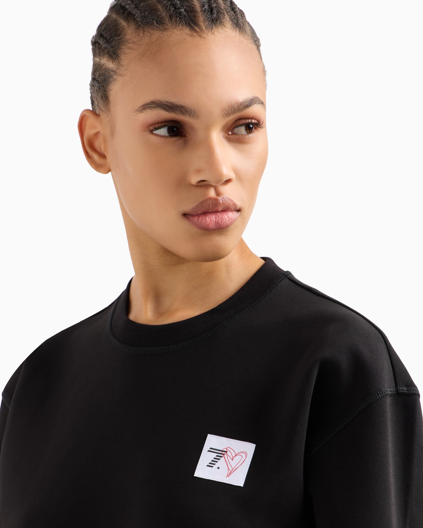 Felpa girocollo 7.CUORE in misto cotone stretch Slide 4