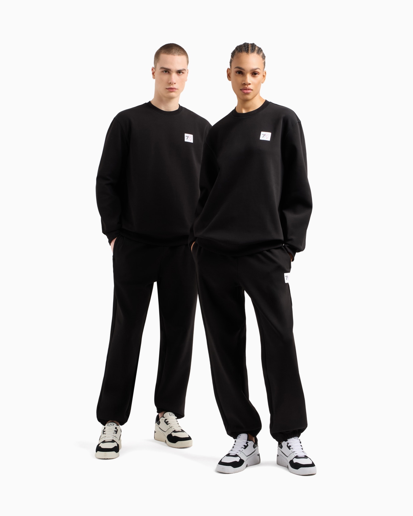 Felpa girocollo 7.CUORE in misto cotone stretch Slide 1