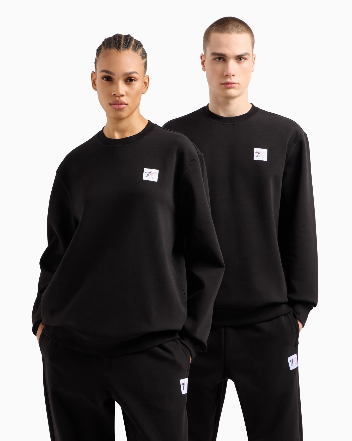 Felpa girocollo 7.CUORE in misto cotone stretch Slide 2