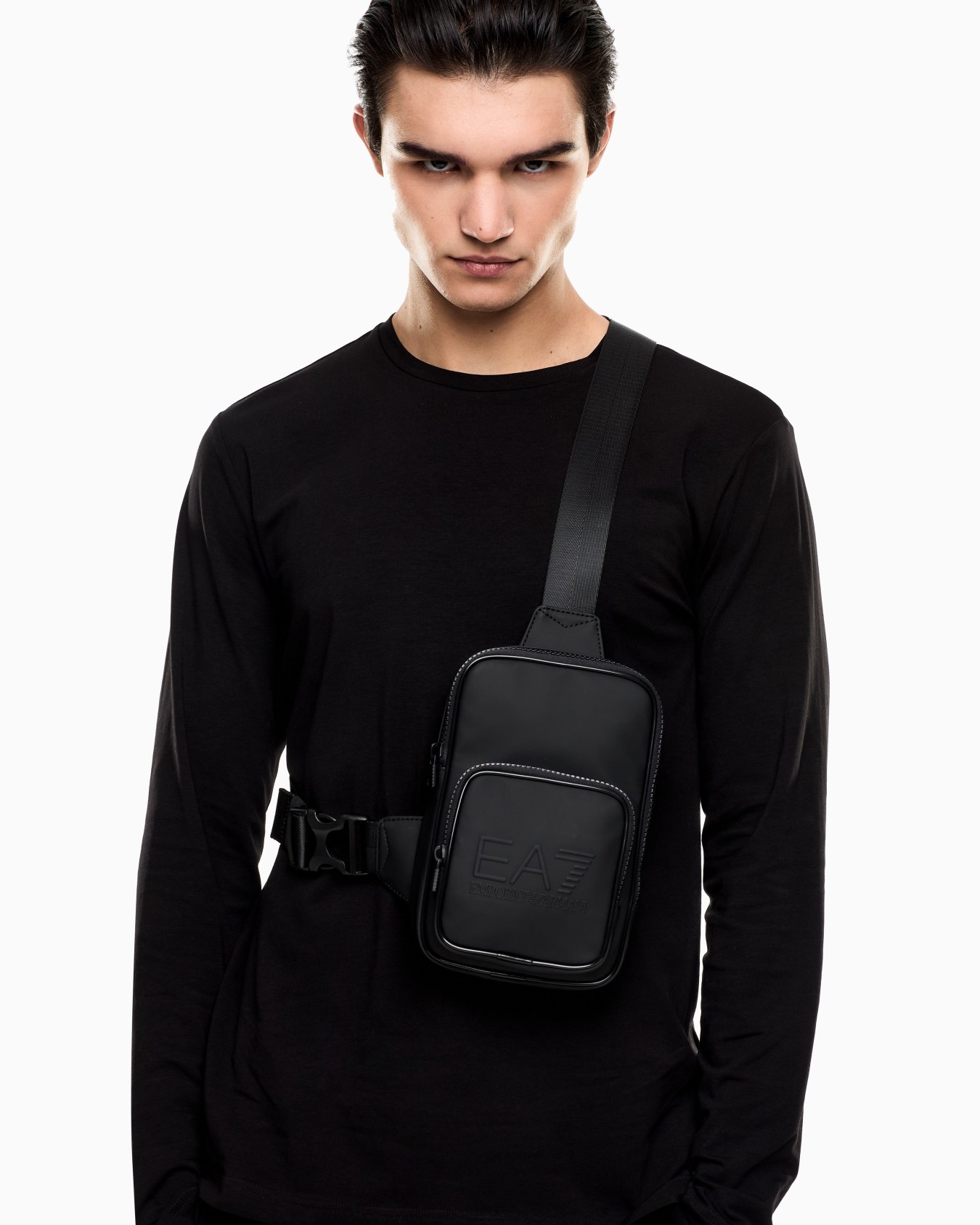 Large one-shoulder bag in rubberised fabric Slide 5