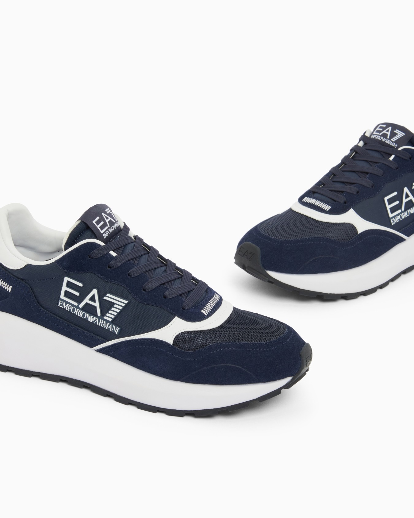 Technical Fabric Sneakers and Leather Inserts Slide 4