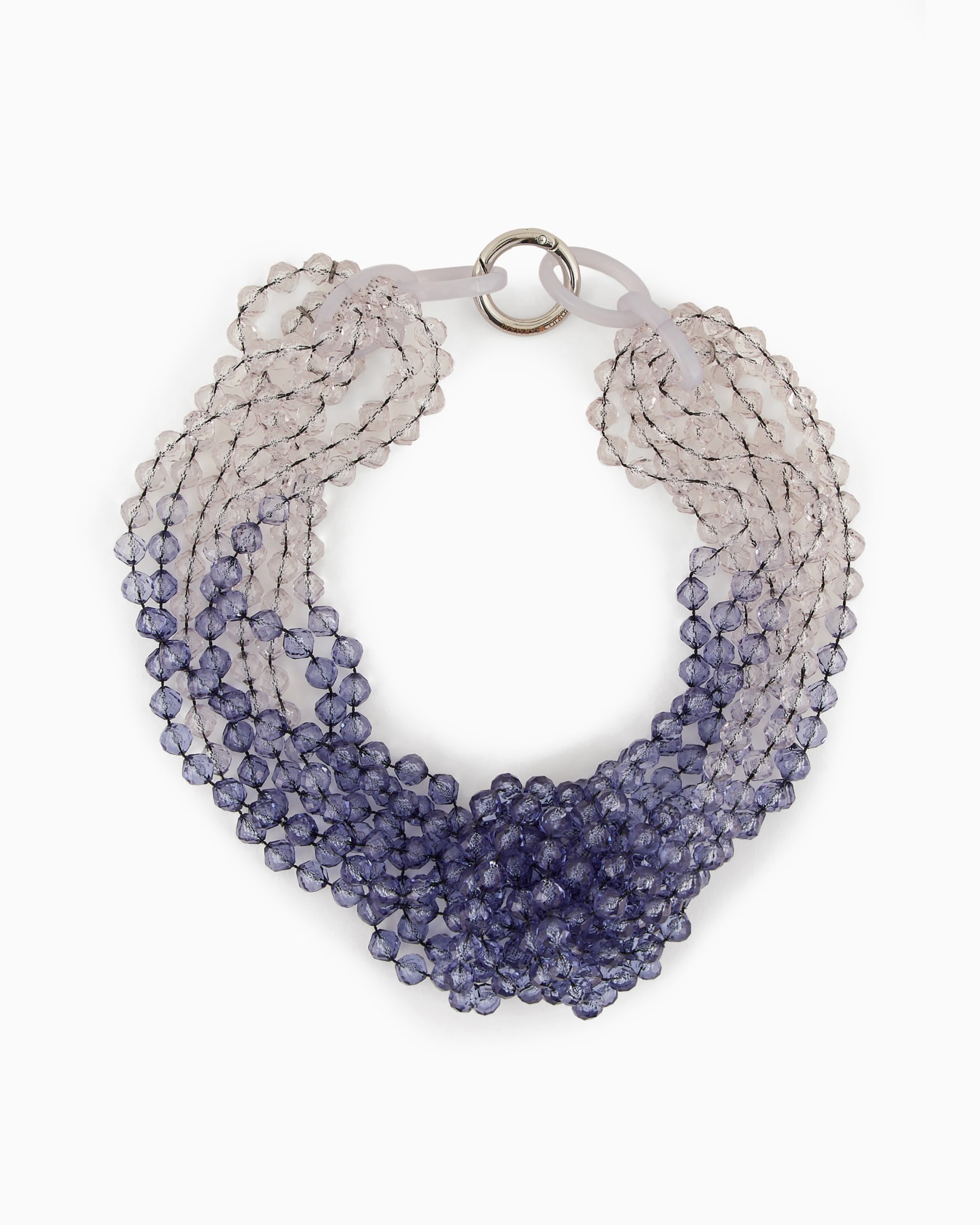 Gradient multistrand necklace with knot Slide 0