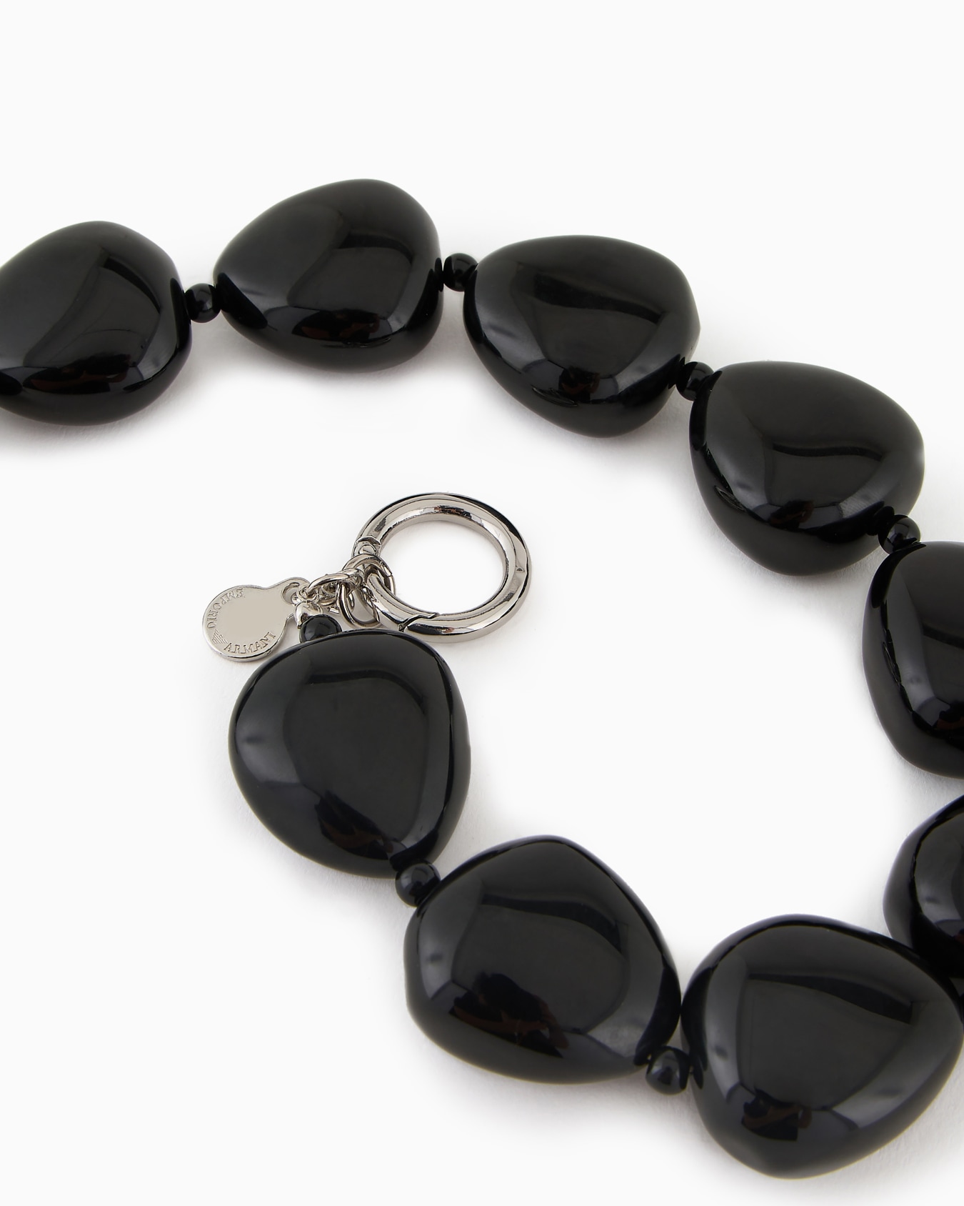 Choker necklace with rounded gemstones Slide 1