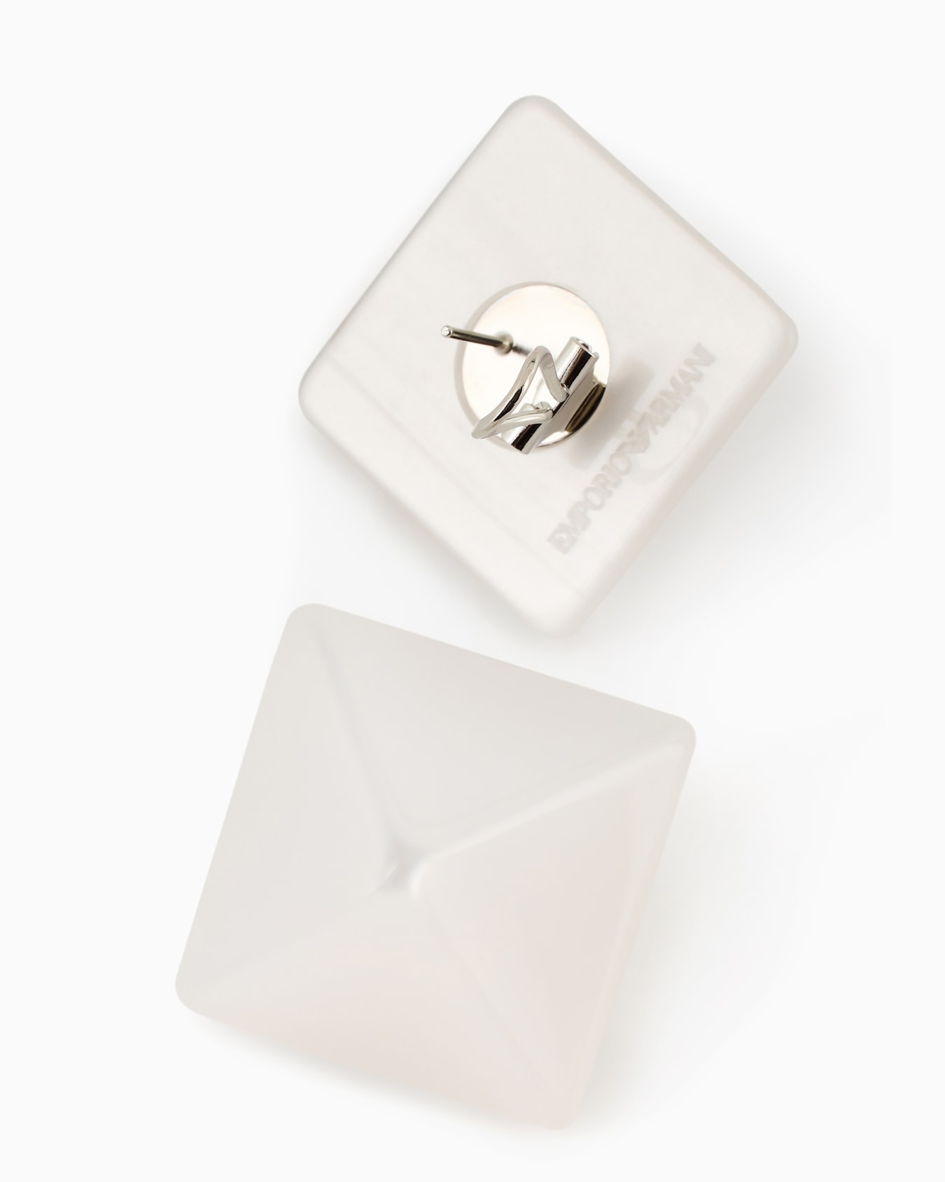Oversize square faceted earrings Slide 1