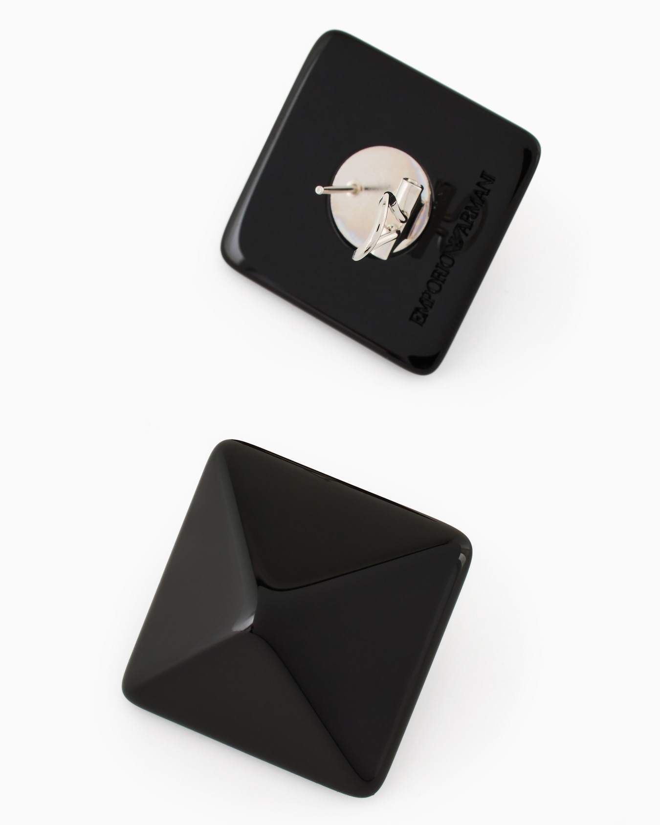 Oversize square faceted earrings Slide 1