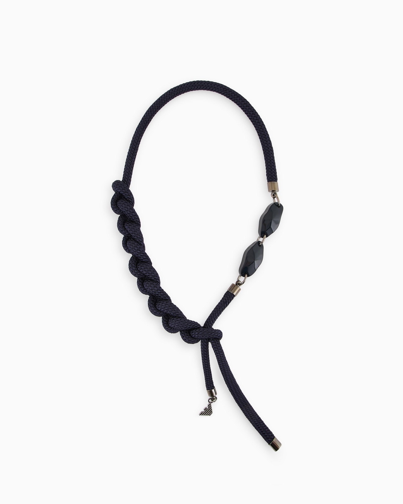 Braided cord necklace with gemstones Slide 0
