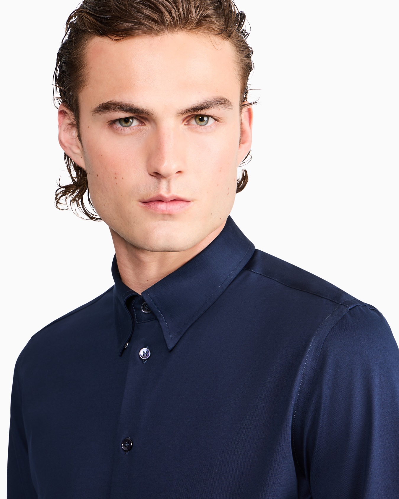 Camisa de algodón icon de punto con cuello clásico Icon Diapositiva 6