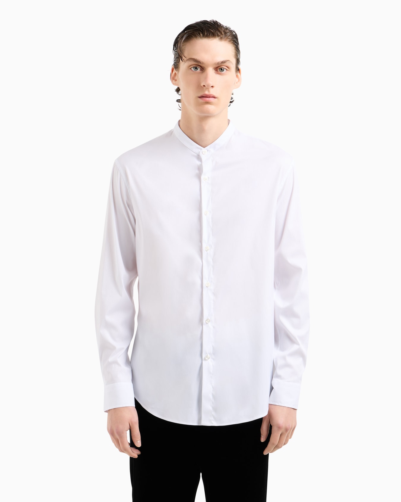 Camicia Icon in cotone unito stretch Slide 3