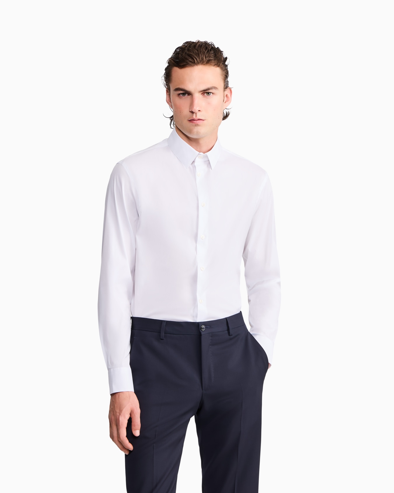 Camisa tejido elástico de cuello con varillas Essential Diapositiva 3
