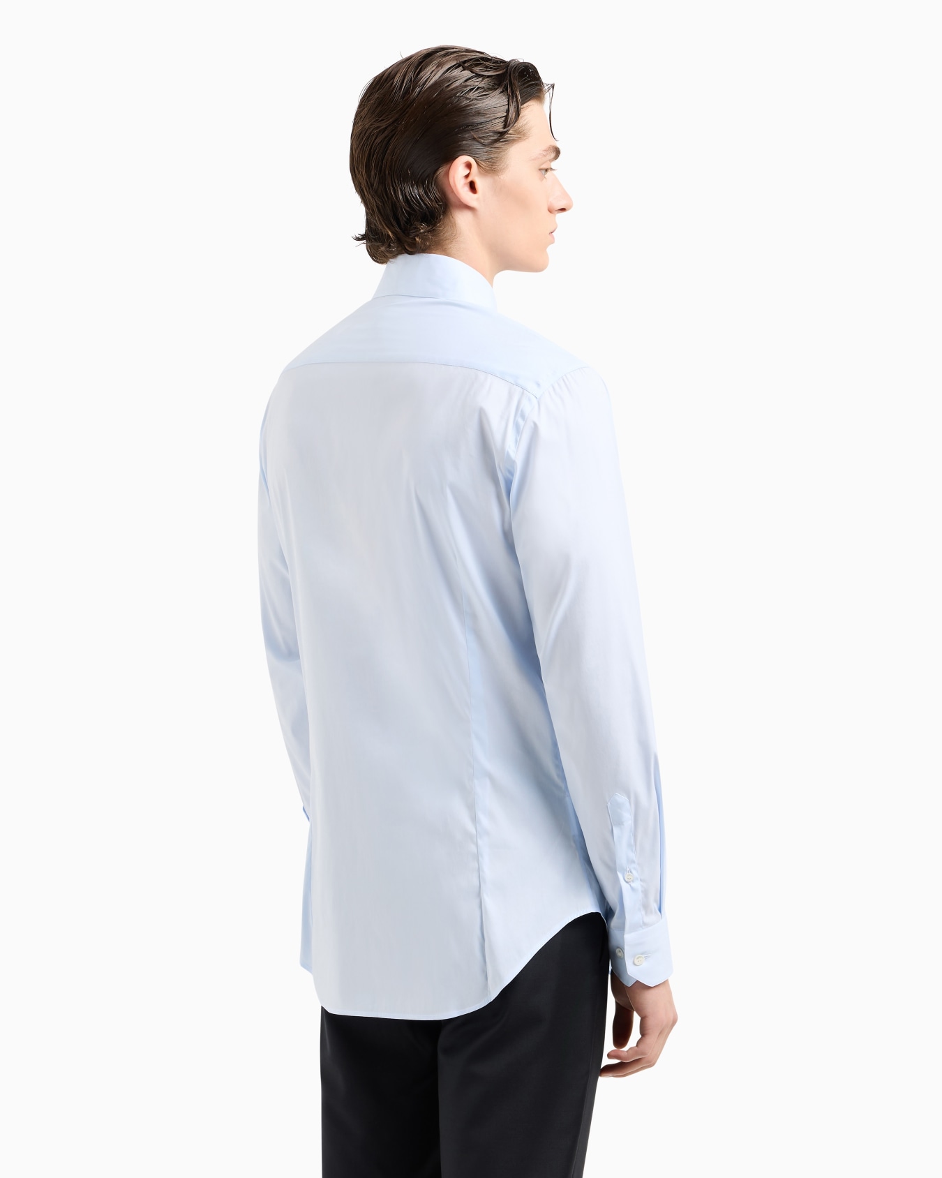 Stretch fabric shirt with collar stays Slide 2