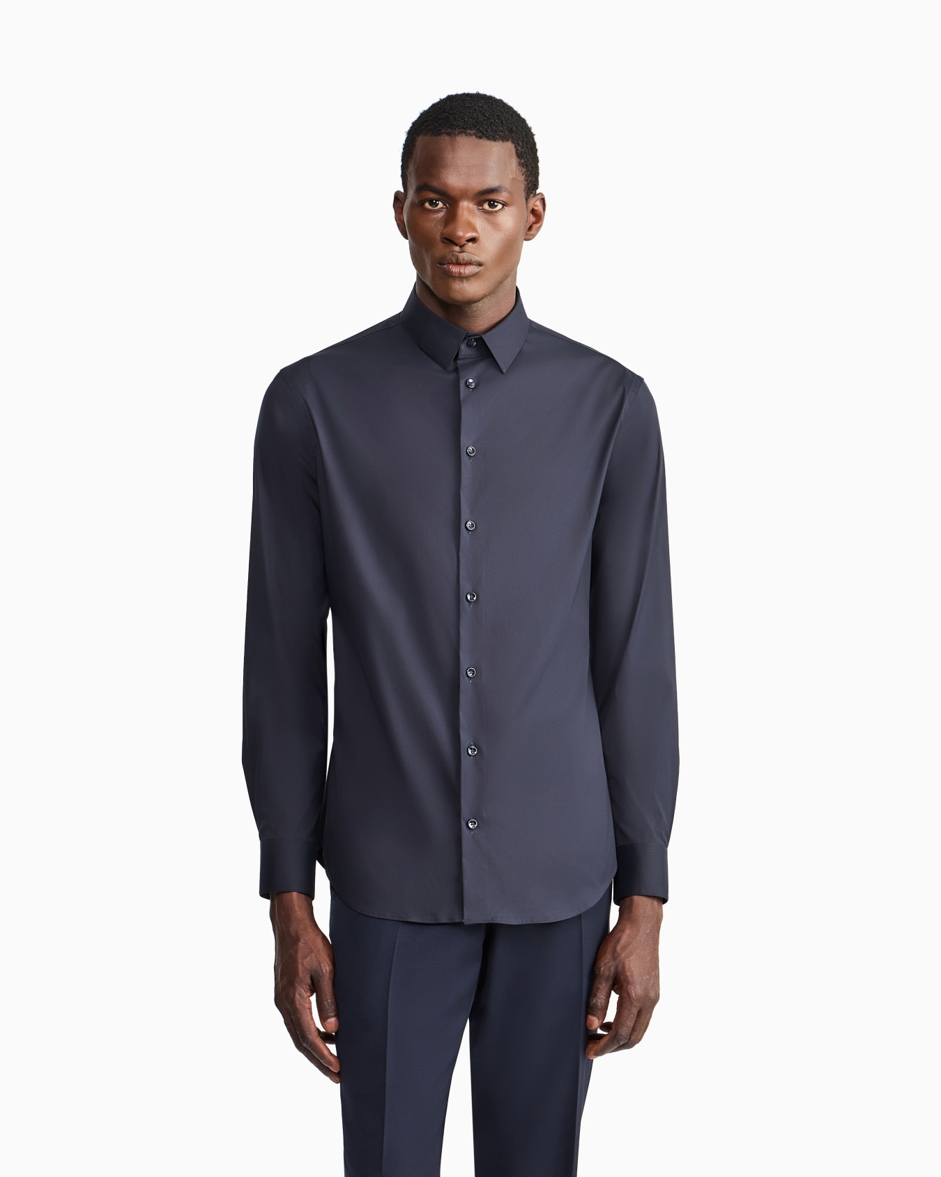 Camisa de tejido elástico y cuello con varillas Diapositiva 3