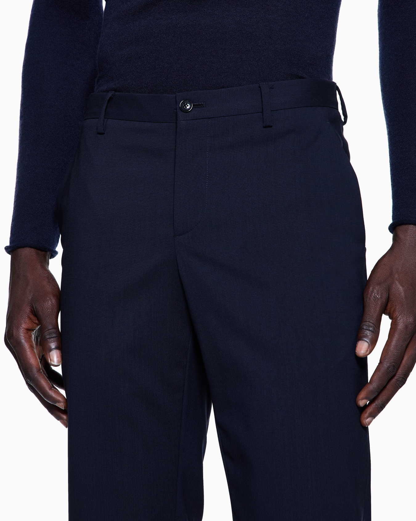 Virgin wool flat-front trousers Slide 4