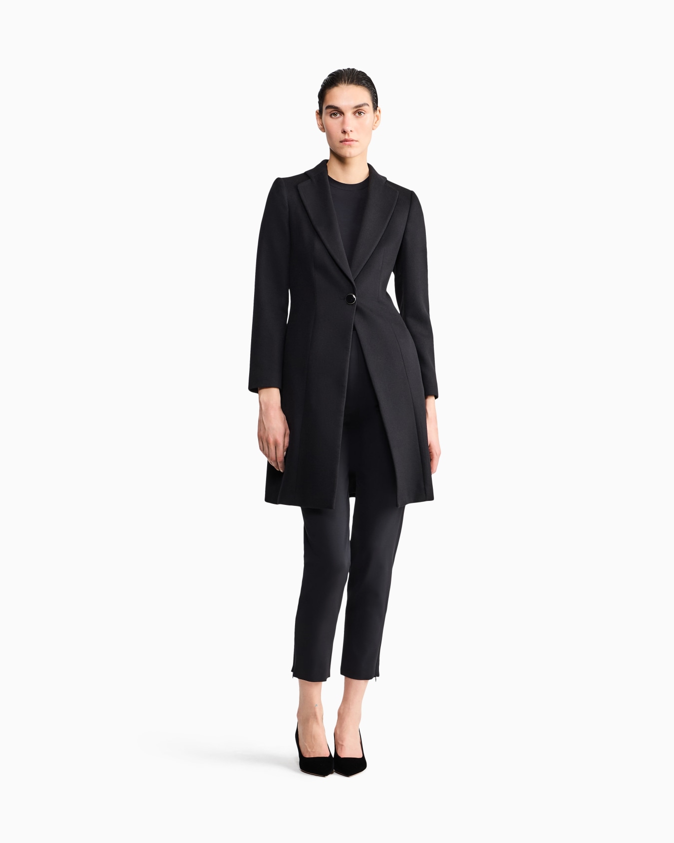 Pure cashmere single-breasted coat Slide 1