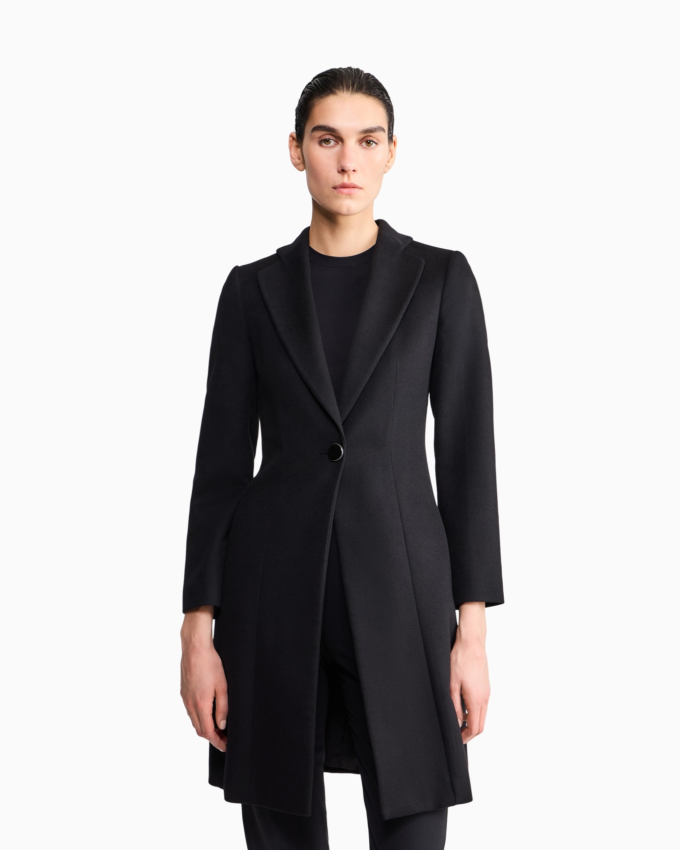 Pure cashmere single-breasted coat Slide 3