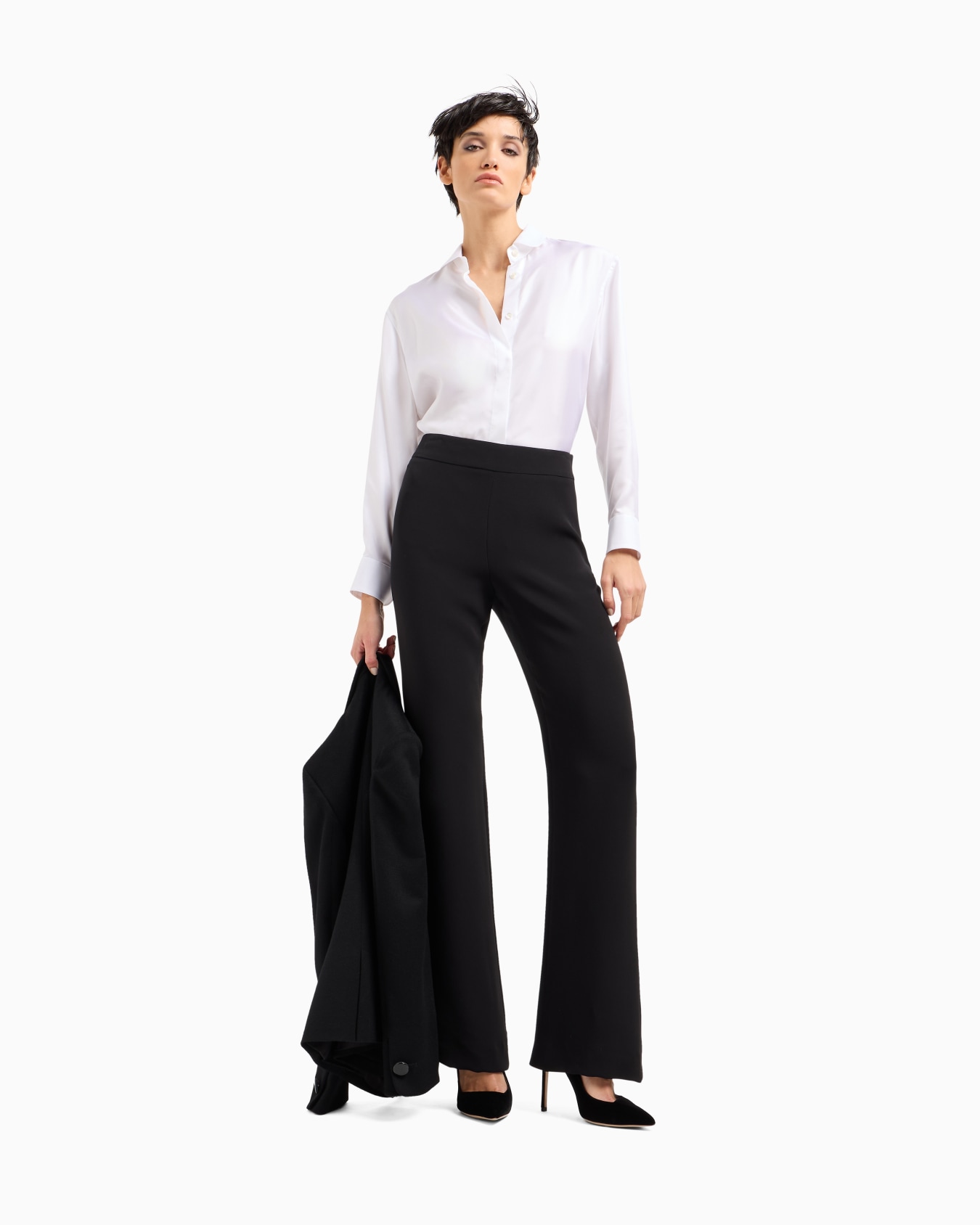 Wide-leg silk trousers Slide 1