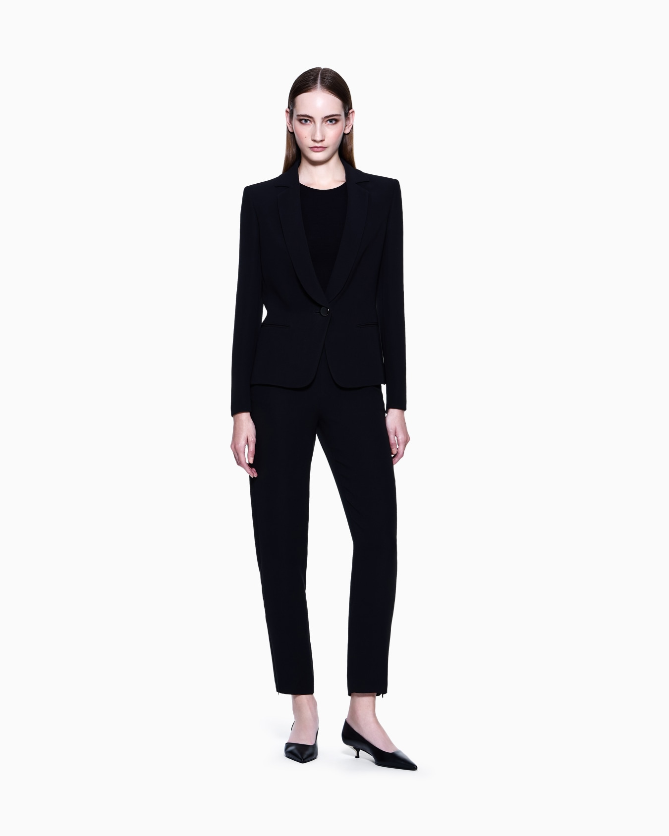 Pantalon cigarette en pure soie Diapositive 1