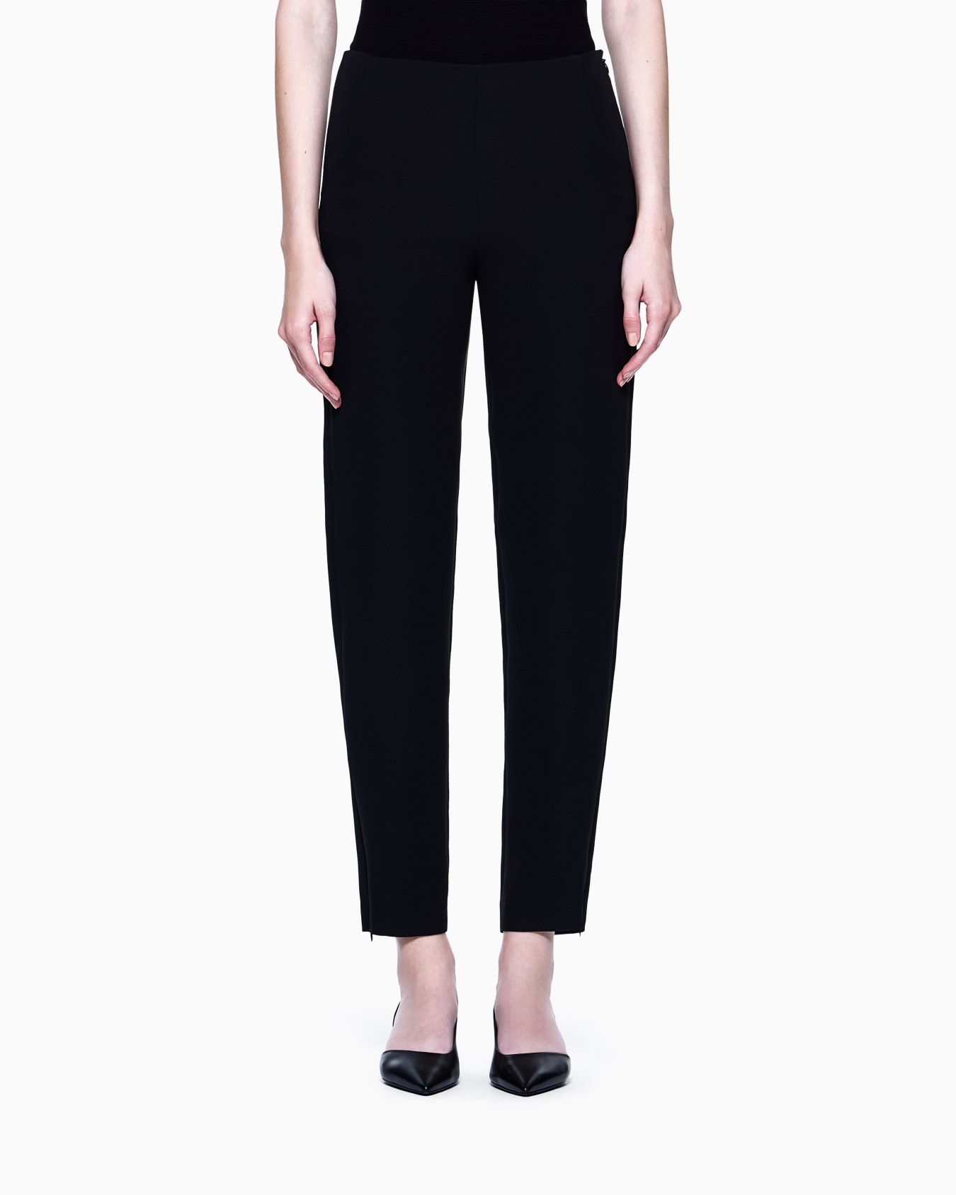 Pantalon cigarette en pure soie Diapositive 3