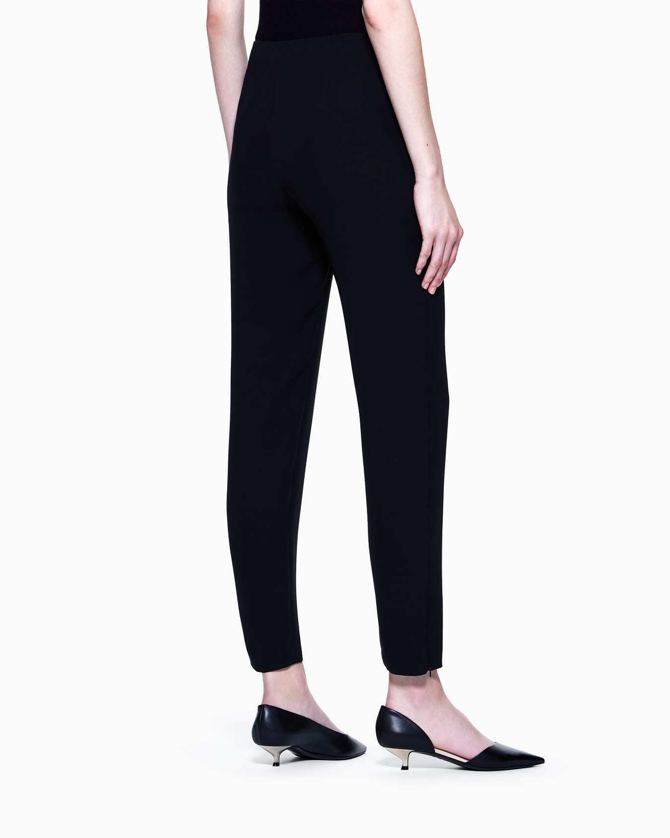 Pantalon cigarette en pure soie Diapositive 2