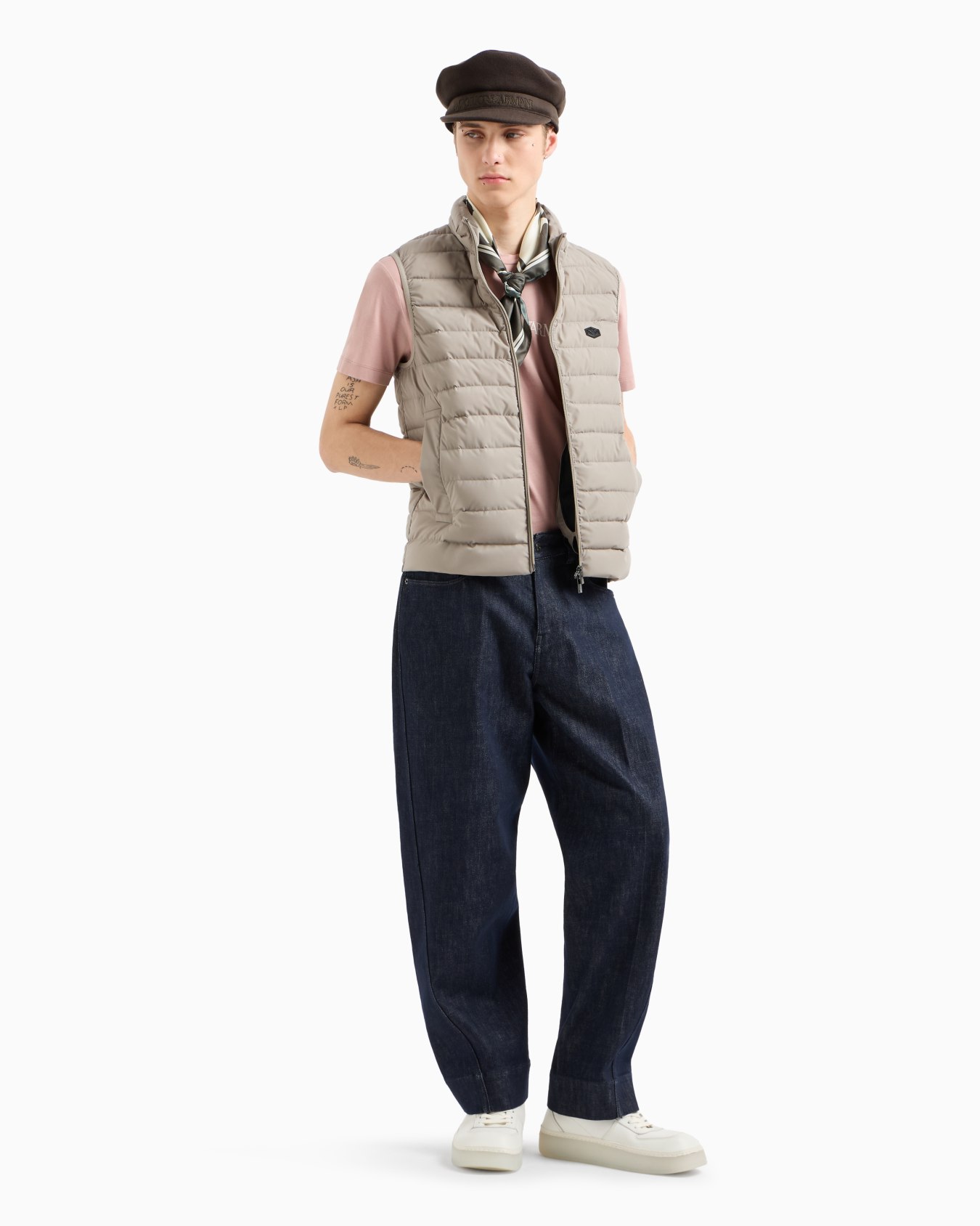 Doudoune sans manches entièrement zippée en nylon matelassé avec écusson logo aigle Diapositive 3
