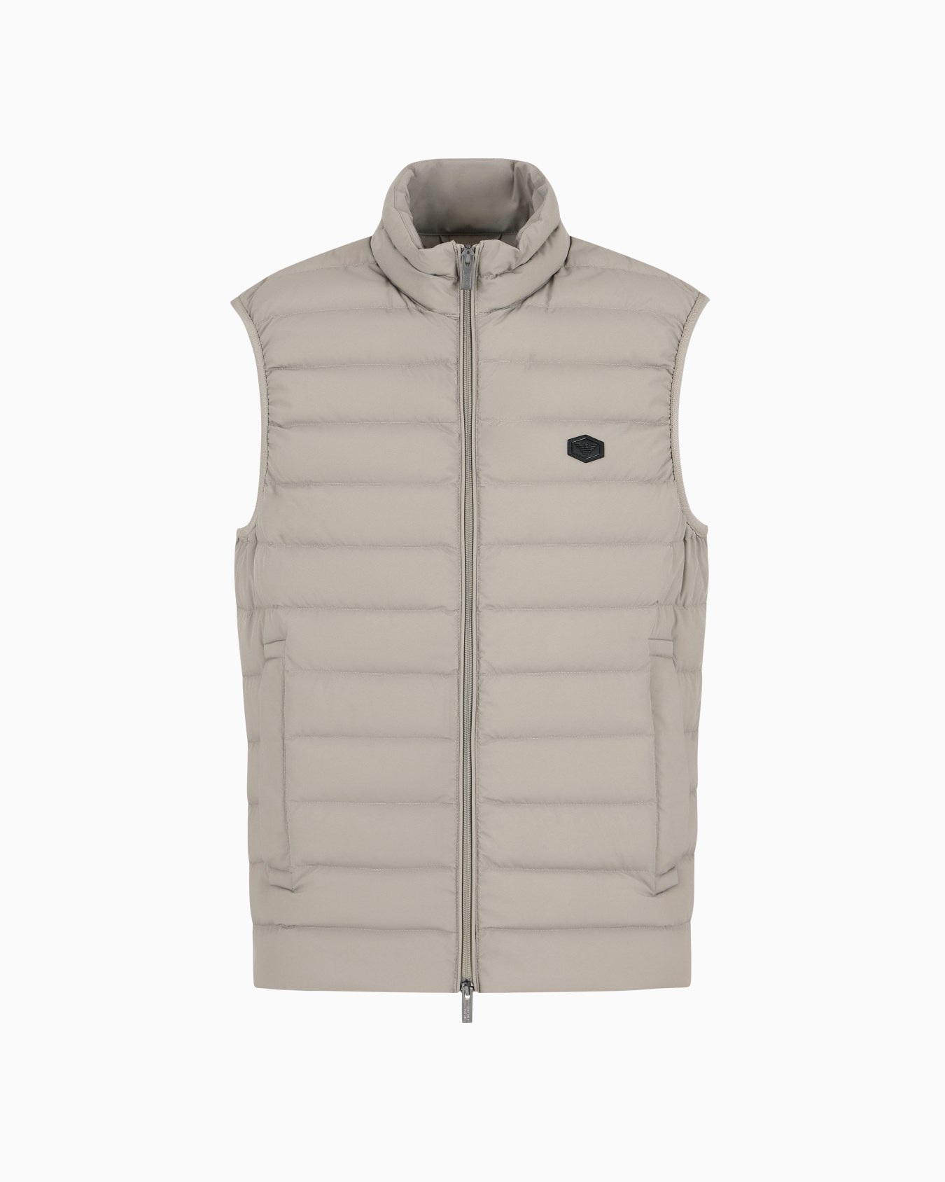 Doudoune sans manches entièrement zippée en nylon matelassé avec écusson logo aigle Diapositive 0